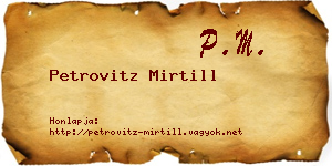 Petrovitz Mirtill névjegykártya